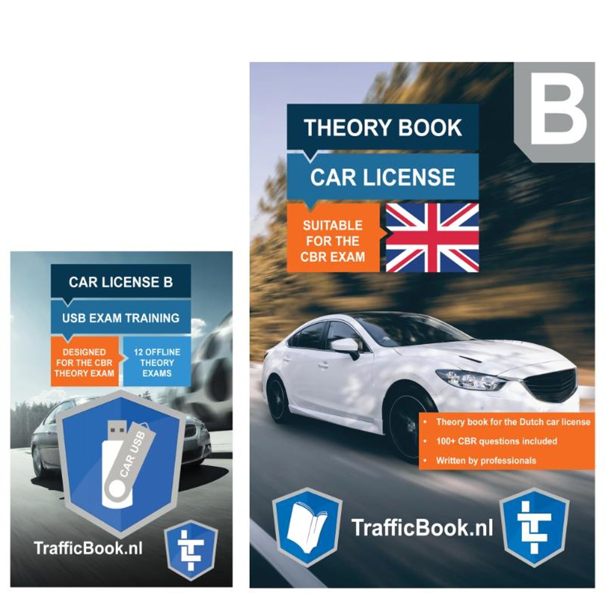 Rijbewijstheorieboeken.nl - Car License Theory Book + USB - English Car Exam Dutch - 2023